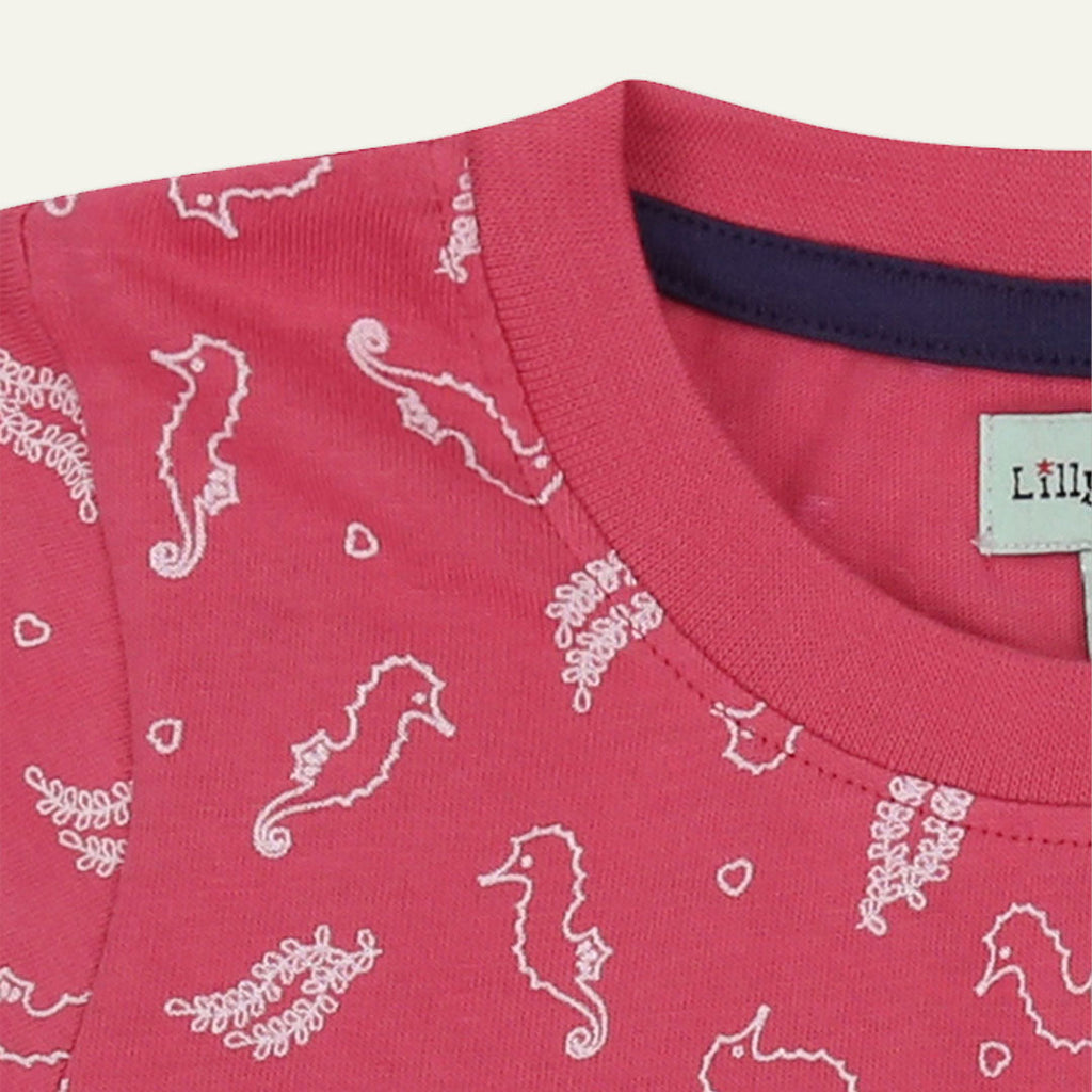 Pink Seahorse Print Dress