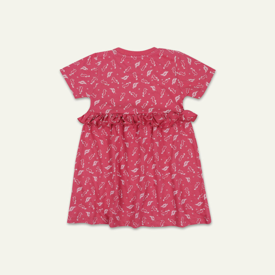 Pink Seahorse Print Dress