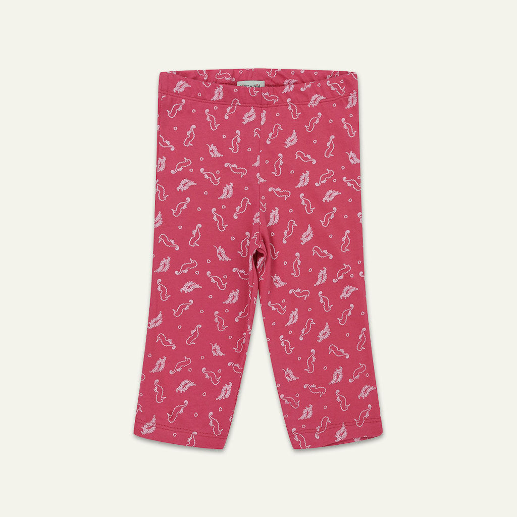 Multicoloured Seahorse and Stripe Print Leggings -2 Pack