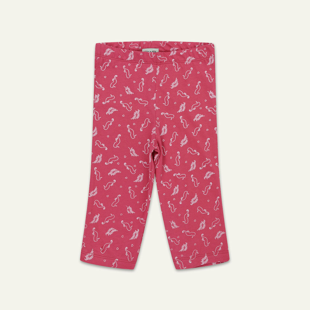 Multicoloured Seahorse and Stripe Print Leggings -2 Pack