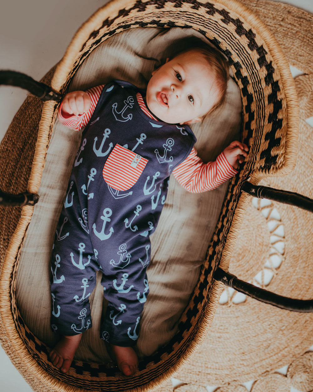 Multicoloured Anchor Print Top And Romper Set