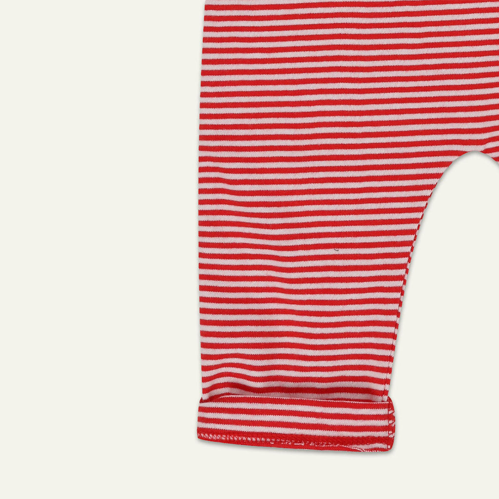 Red Stripe Print Dungarees