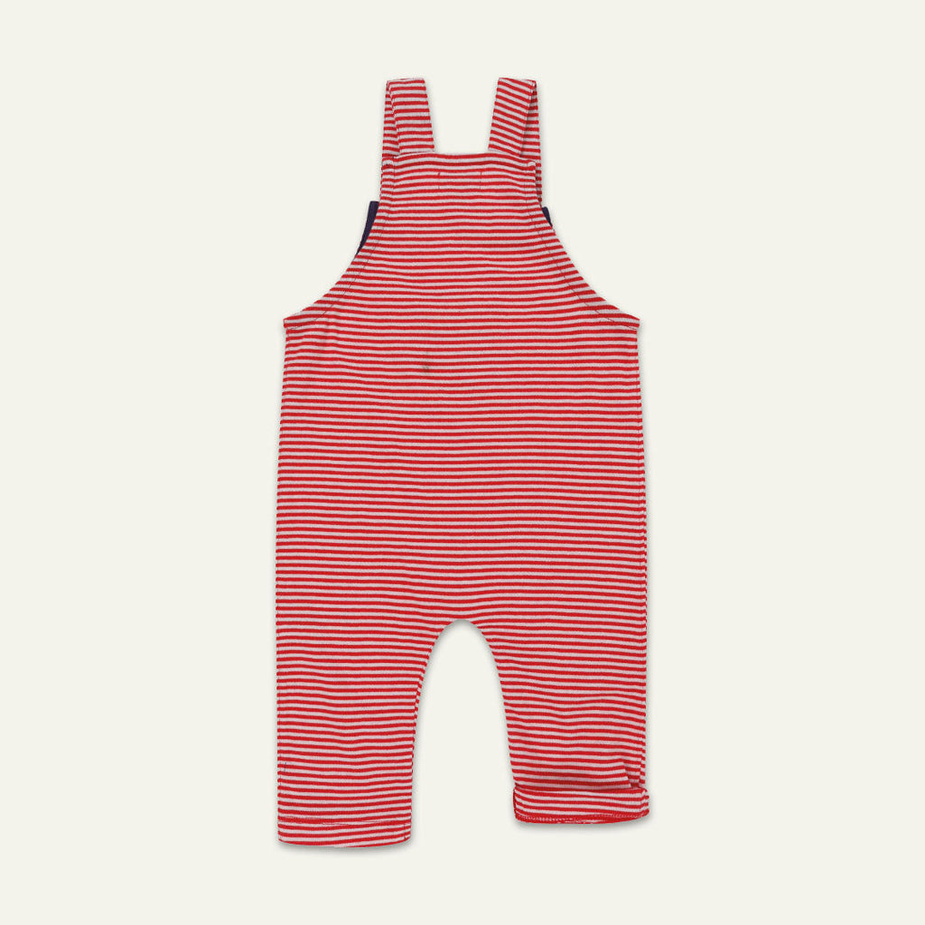Red Stripe Print Dungarees