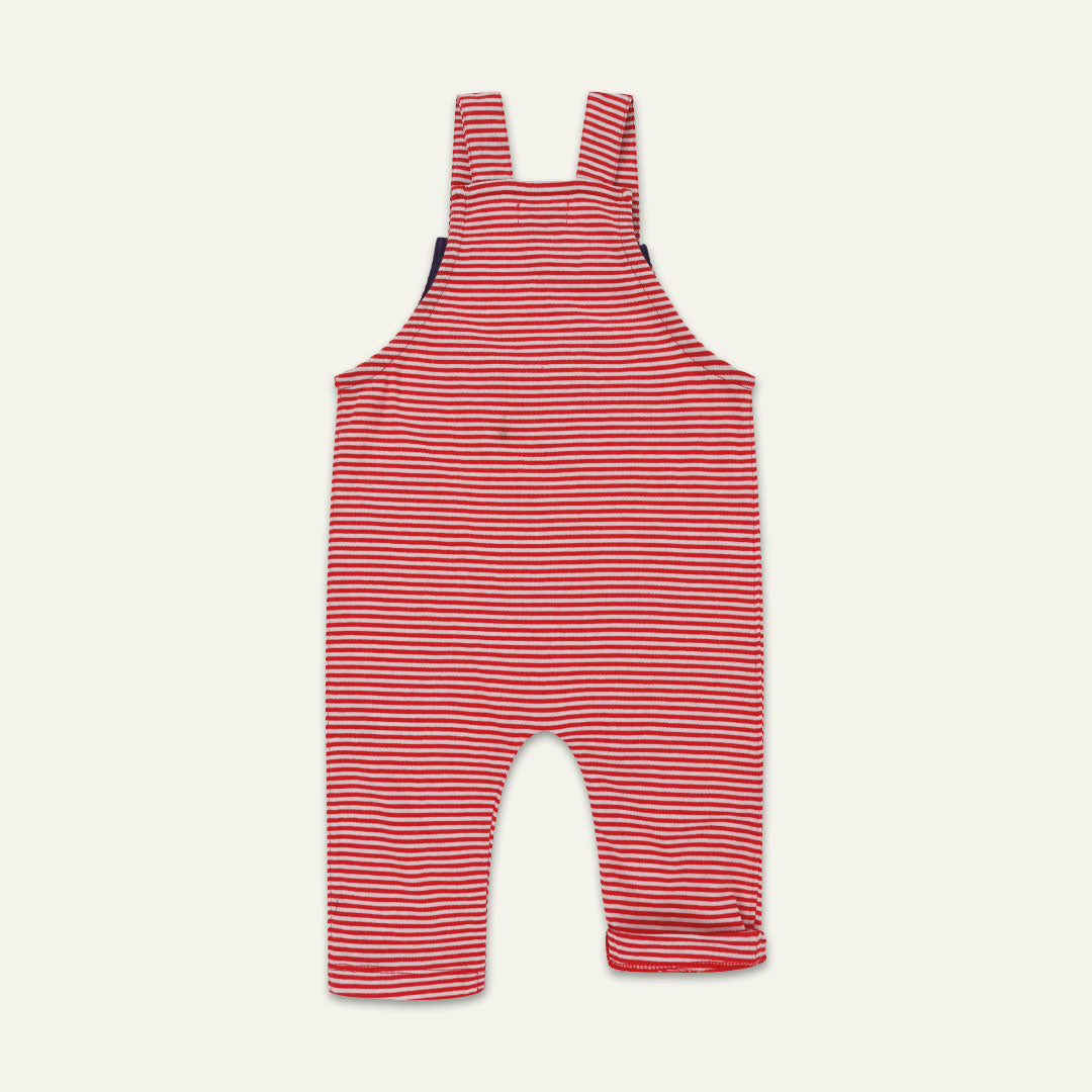 Red Stripe Print Dungarees