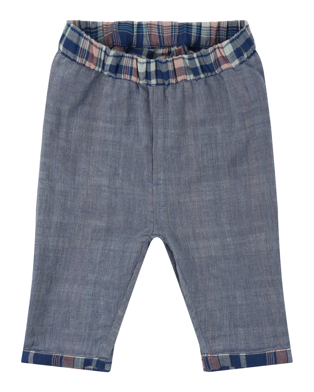 Navy Check Print T-shirt And Trouser Set