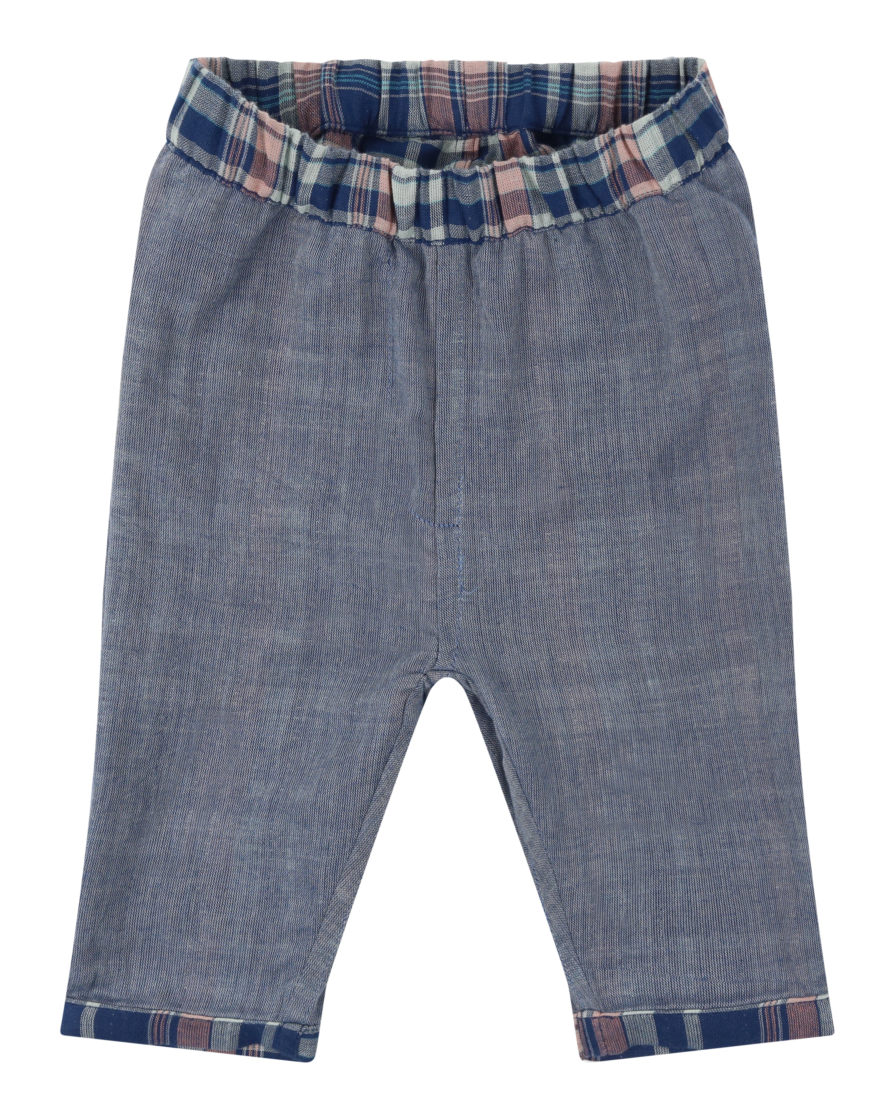 Navy Check Print T-shirt And Trouser Set