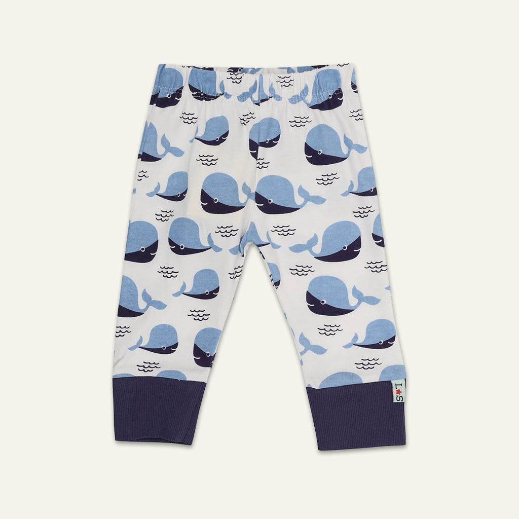 Multicoloured Whale And Stripe Print Leggings - 2 Pack