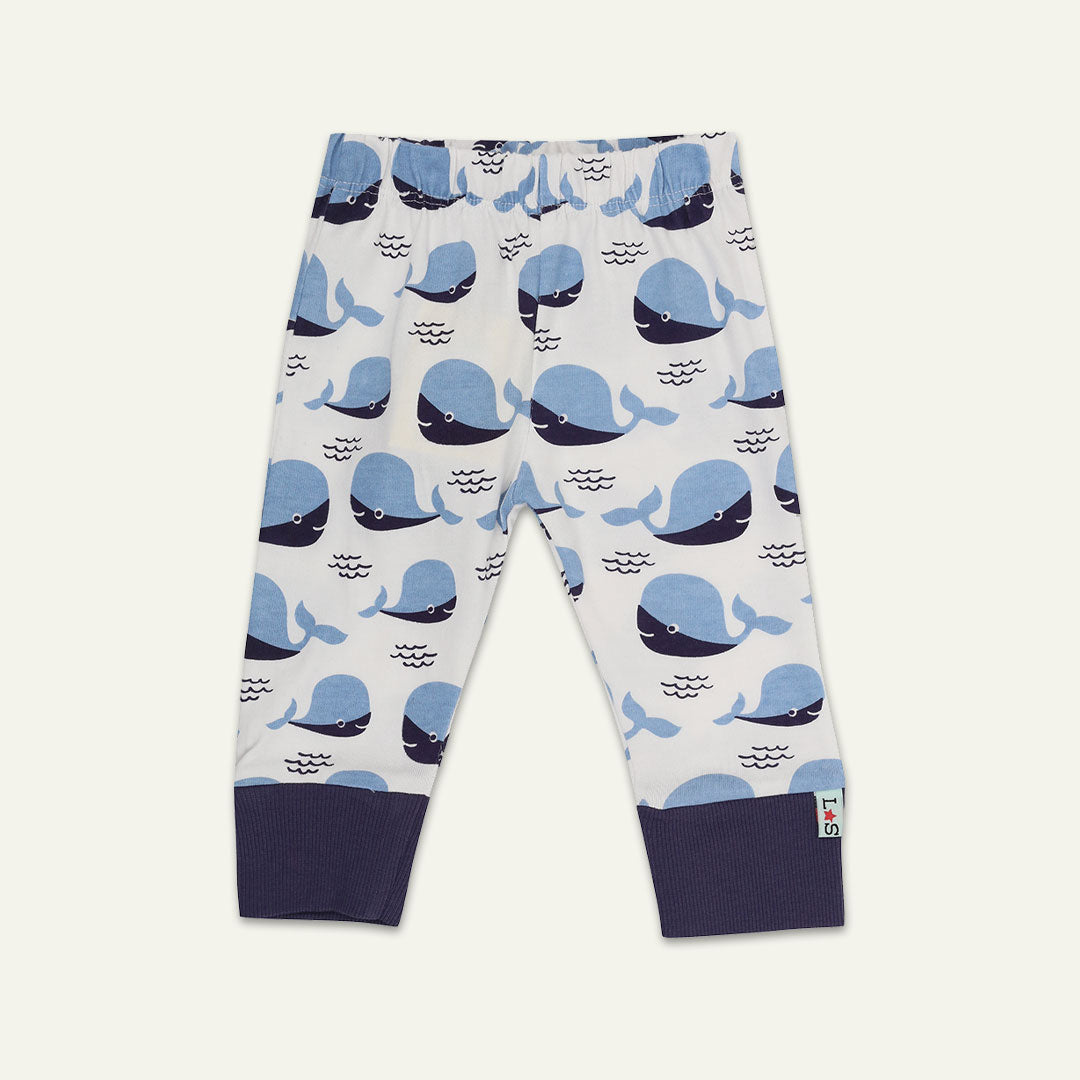 Multicoloured Whale And Stripe Print Leggings - 2 Pack