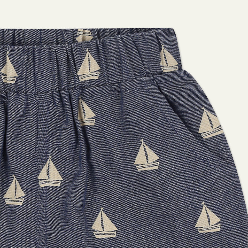 Multicoloured Sailing Boat Print Top And Short Set