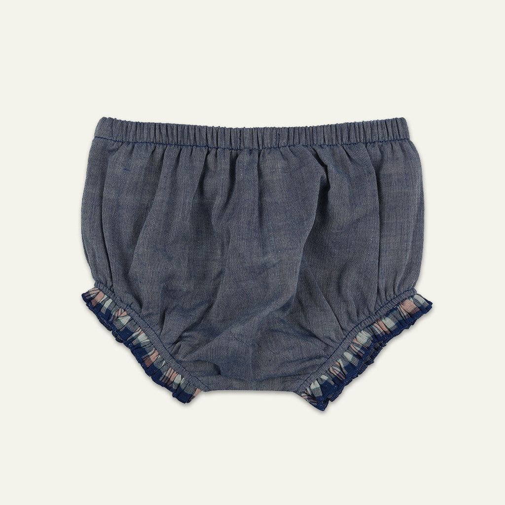 Navy Check Print Dress And Pant Set