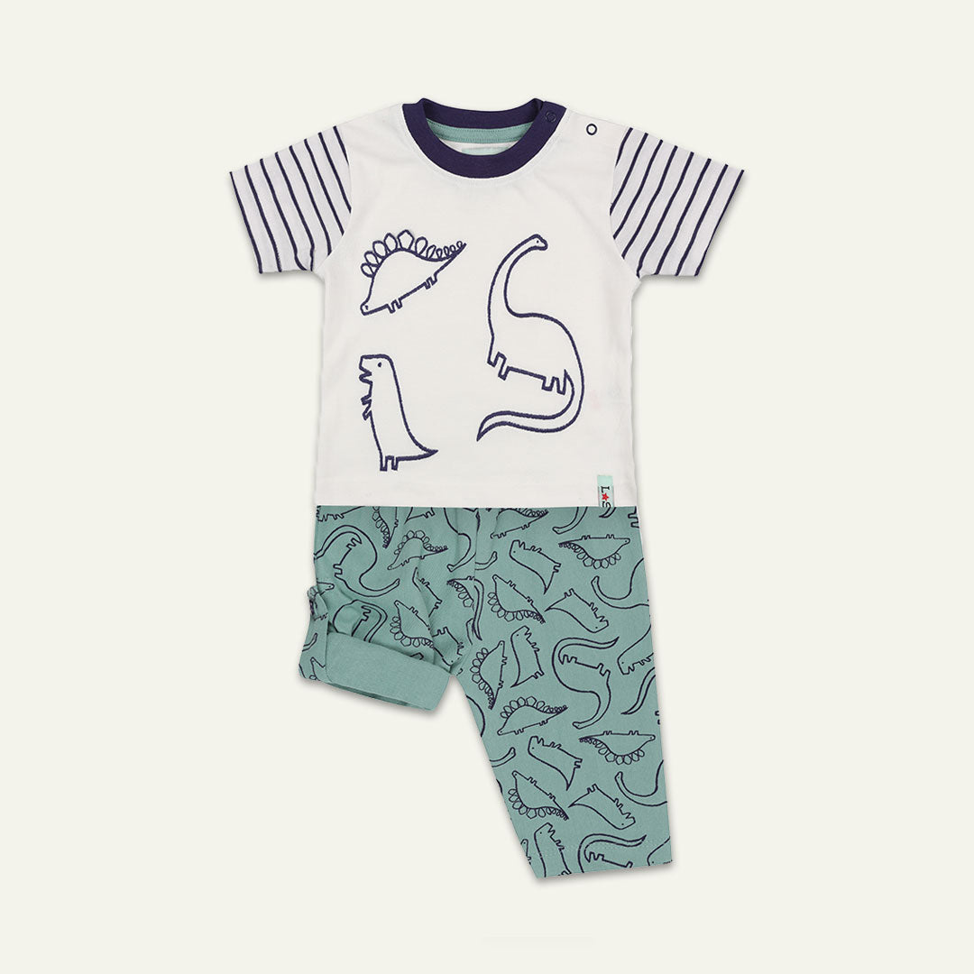Multicoloured Dinosaur Print T-shirt And Legging Set
