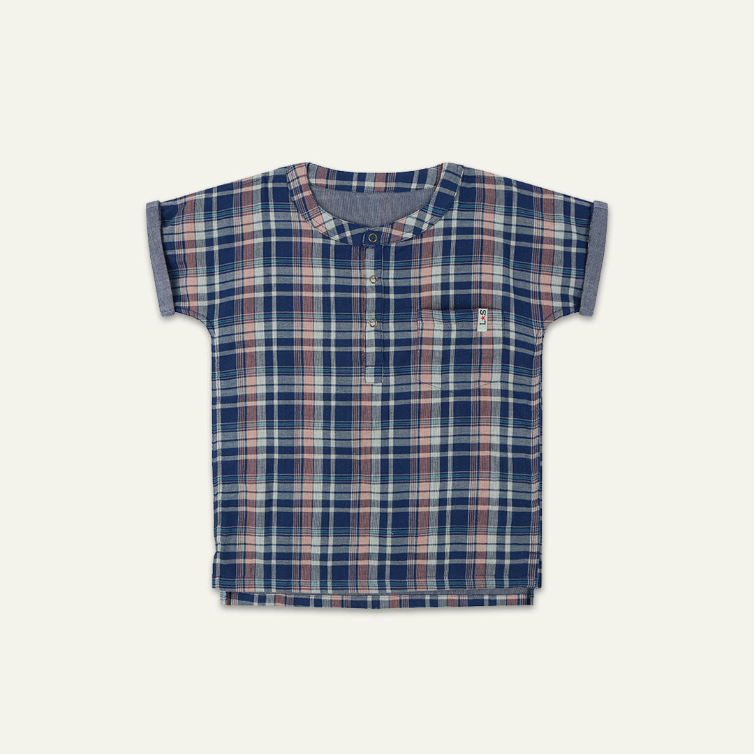 Navy Check Print Shirt