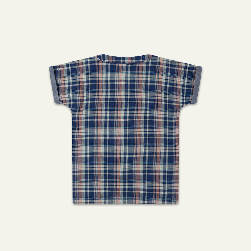 Navy Check Print Shirt