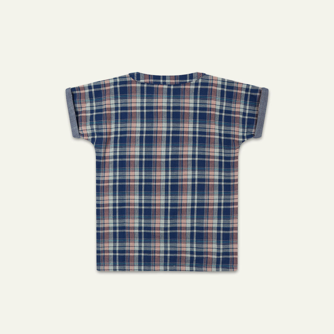 Navy Check Print Shirt
