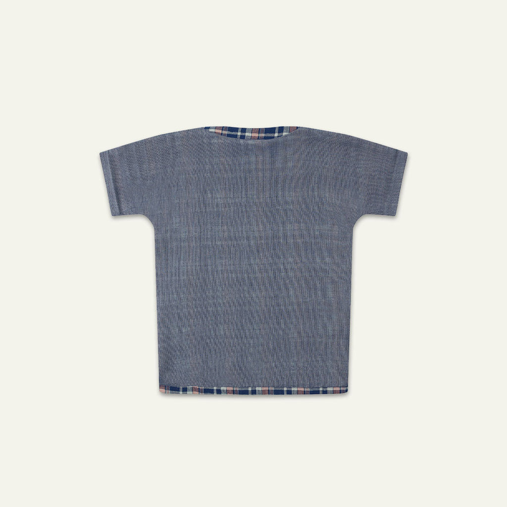 Navy Check Print Shirt
