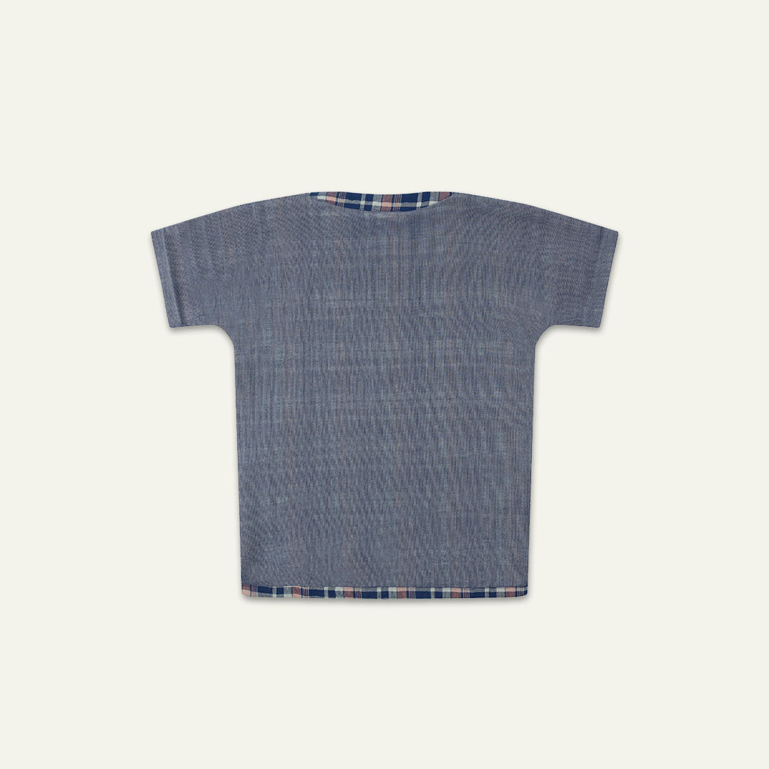 Navy Check Print Shirt