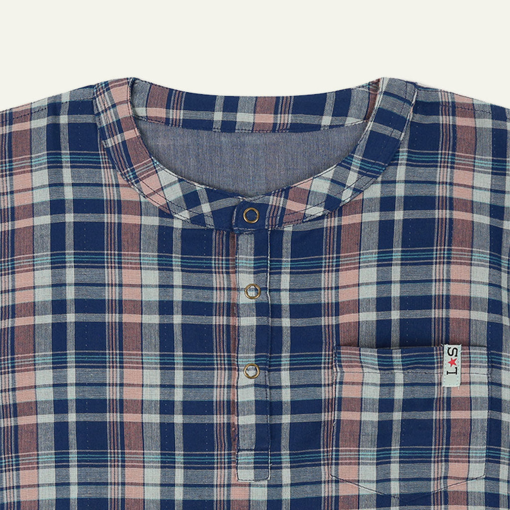 Navy Check Print Shirt
