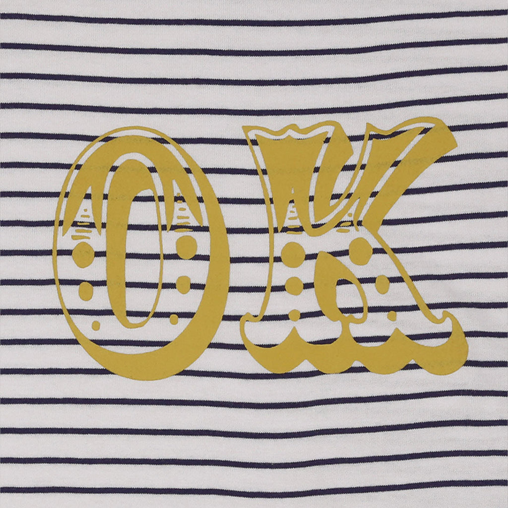 Multicoloured Ok Slogan Print T-Shirt
