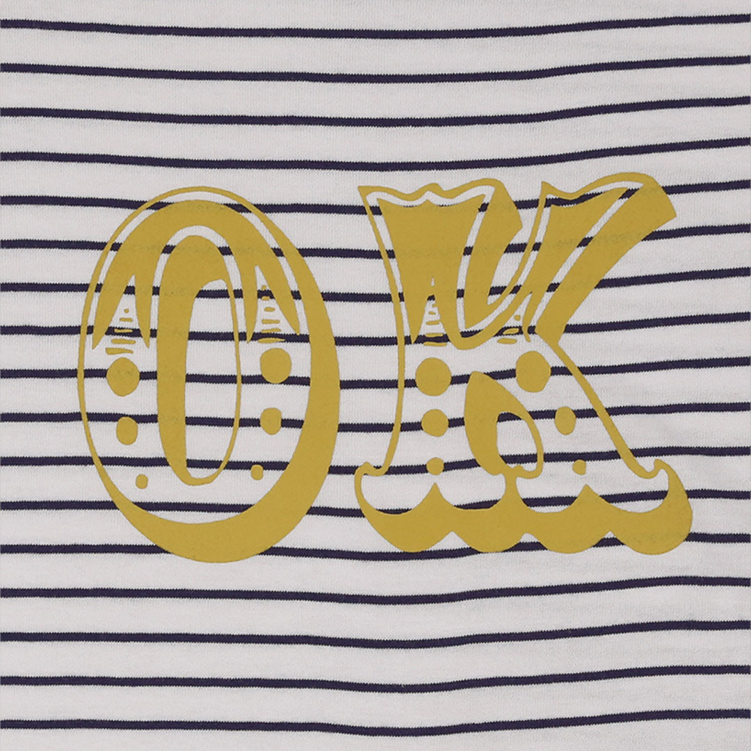 Multicoloured Ok Slogan Print T-Shirt