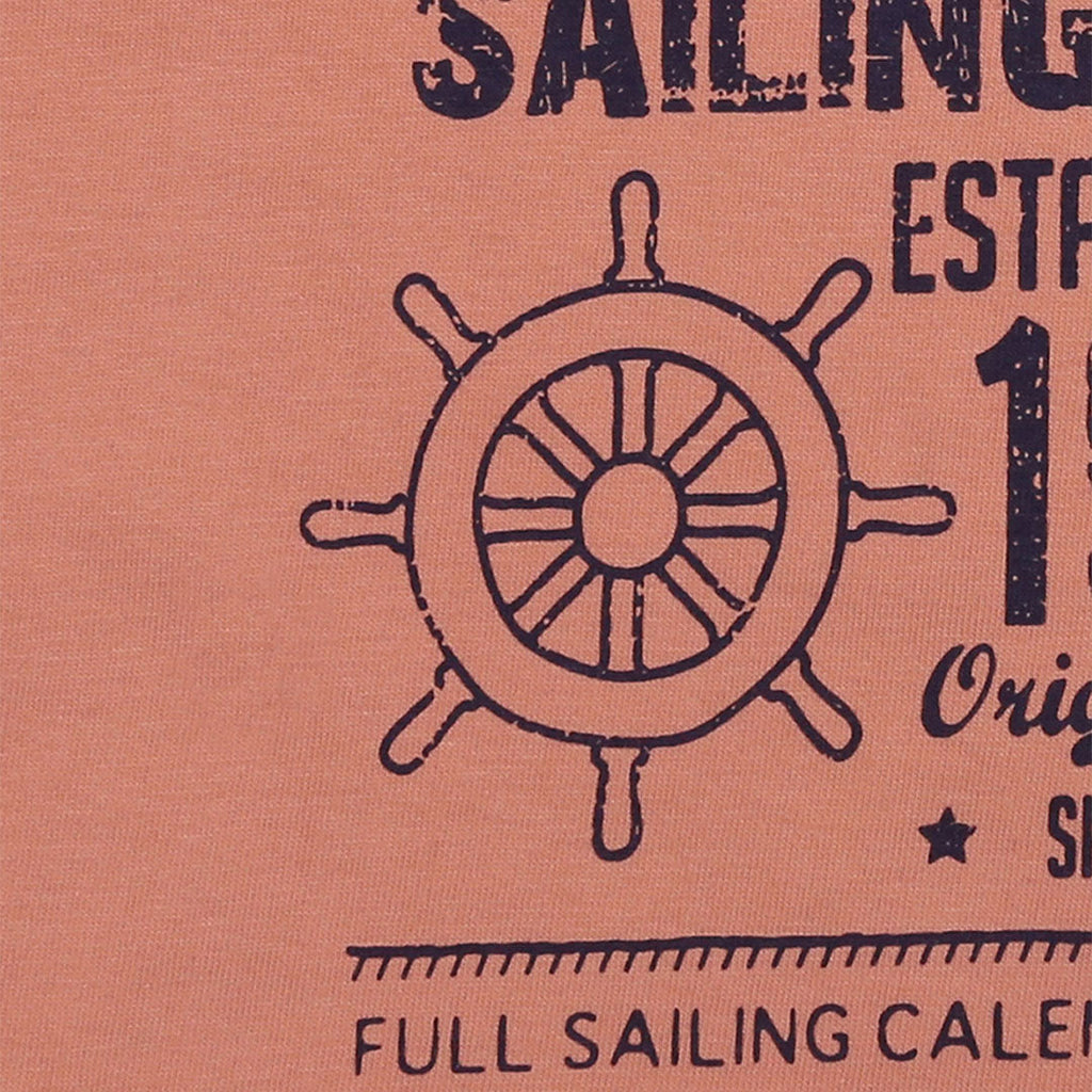 Multicoloured Sailing Club Slogan Print T-Shirt