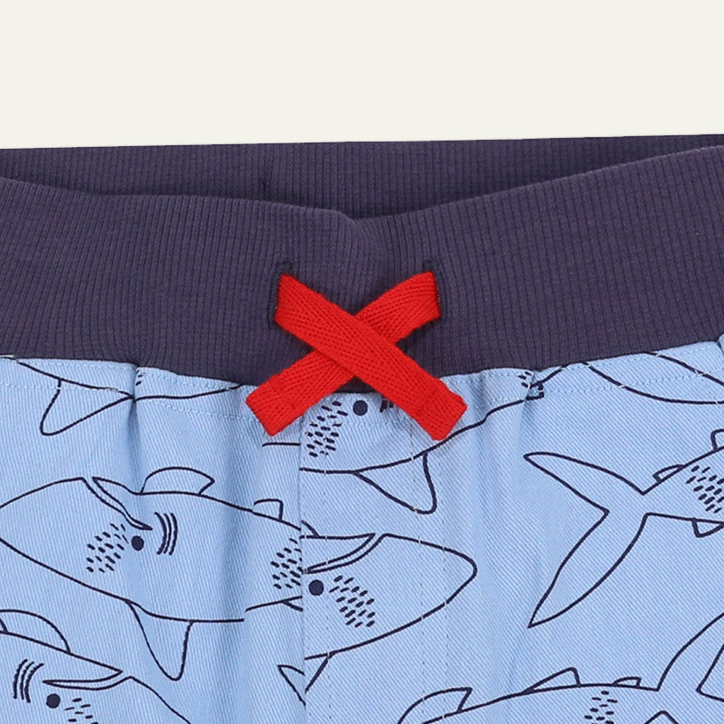 Blue Shark Print Shorts