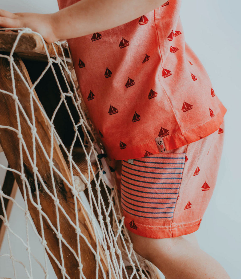 Red Boat Print Shorts