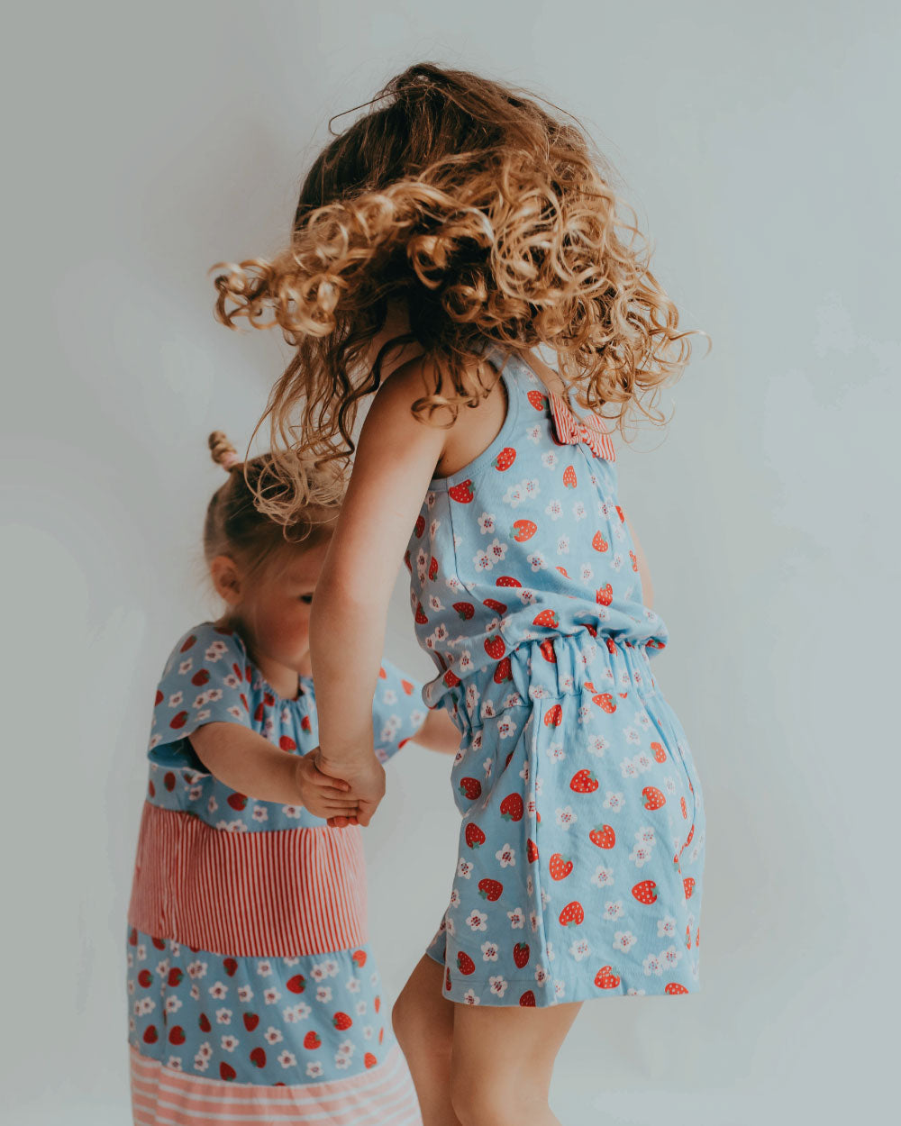 Blue Strawberry Print Playsuit