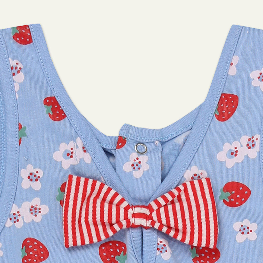 Blue Strawberry Print Playsuit