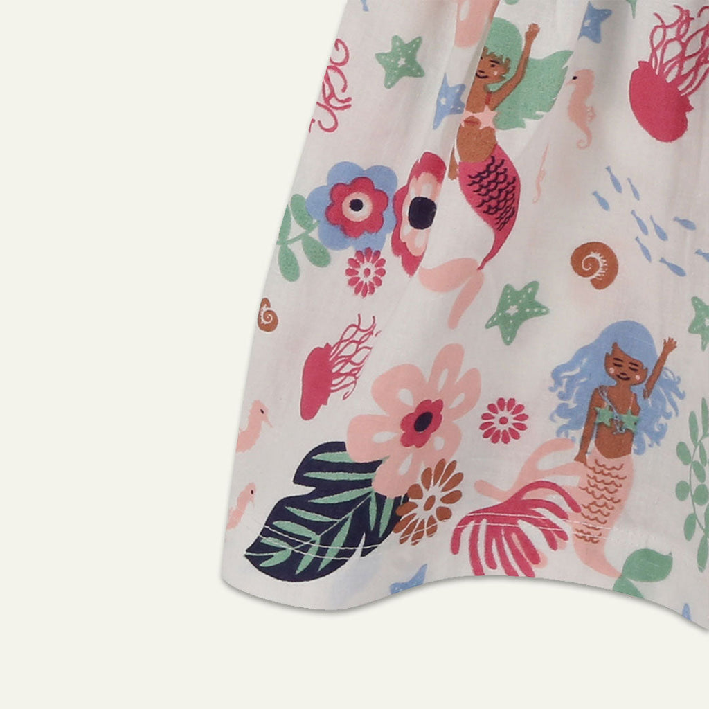 Multicoloured Stripe Mermaid Print Dress