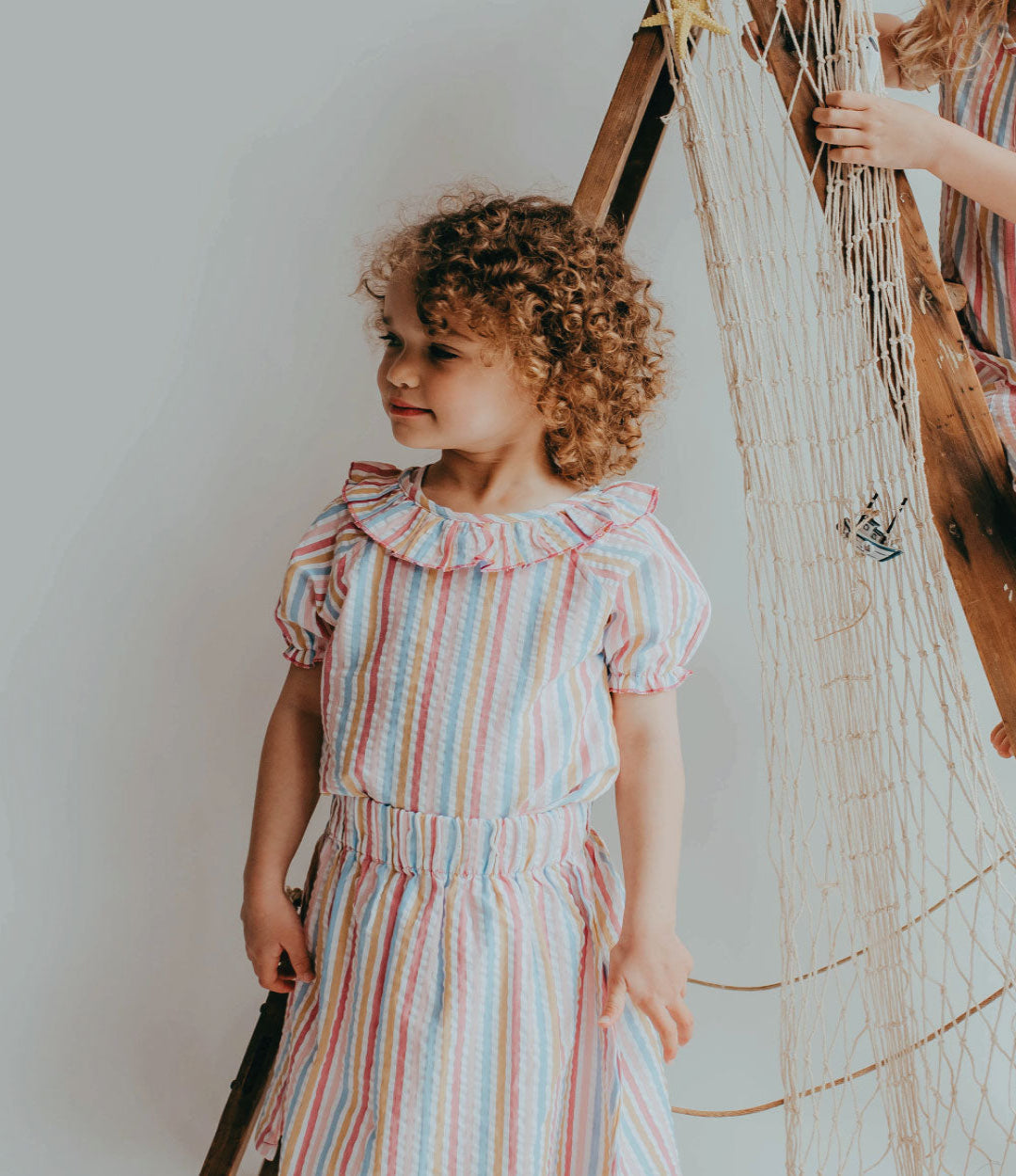 Multicoloured Candy Stripe Print Top