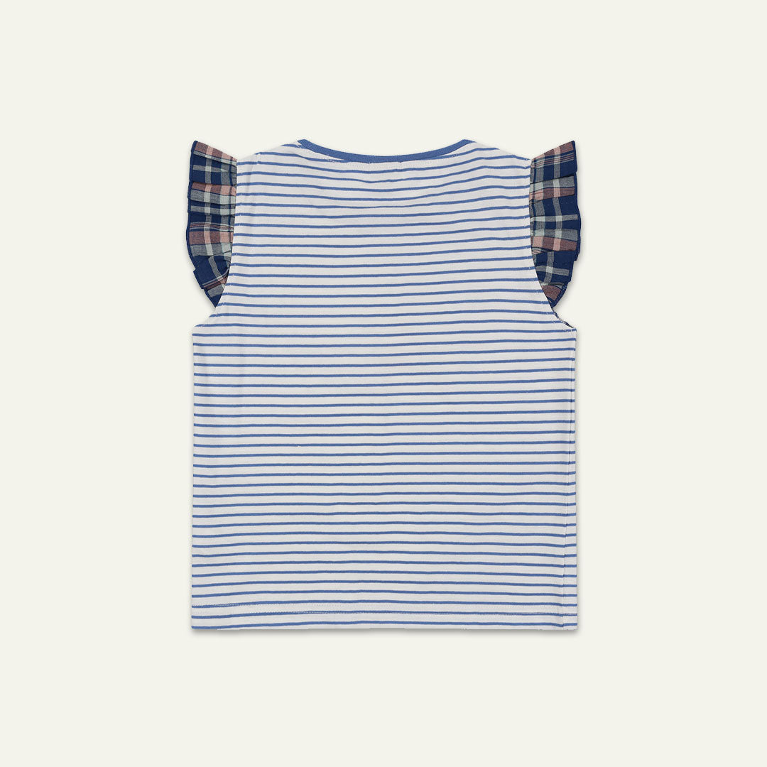 Blue Cat Applique Top