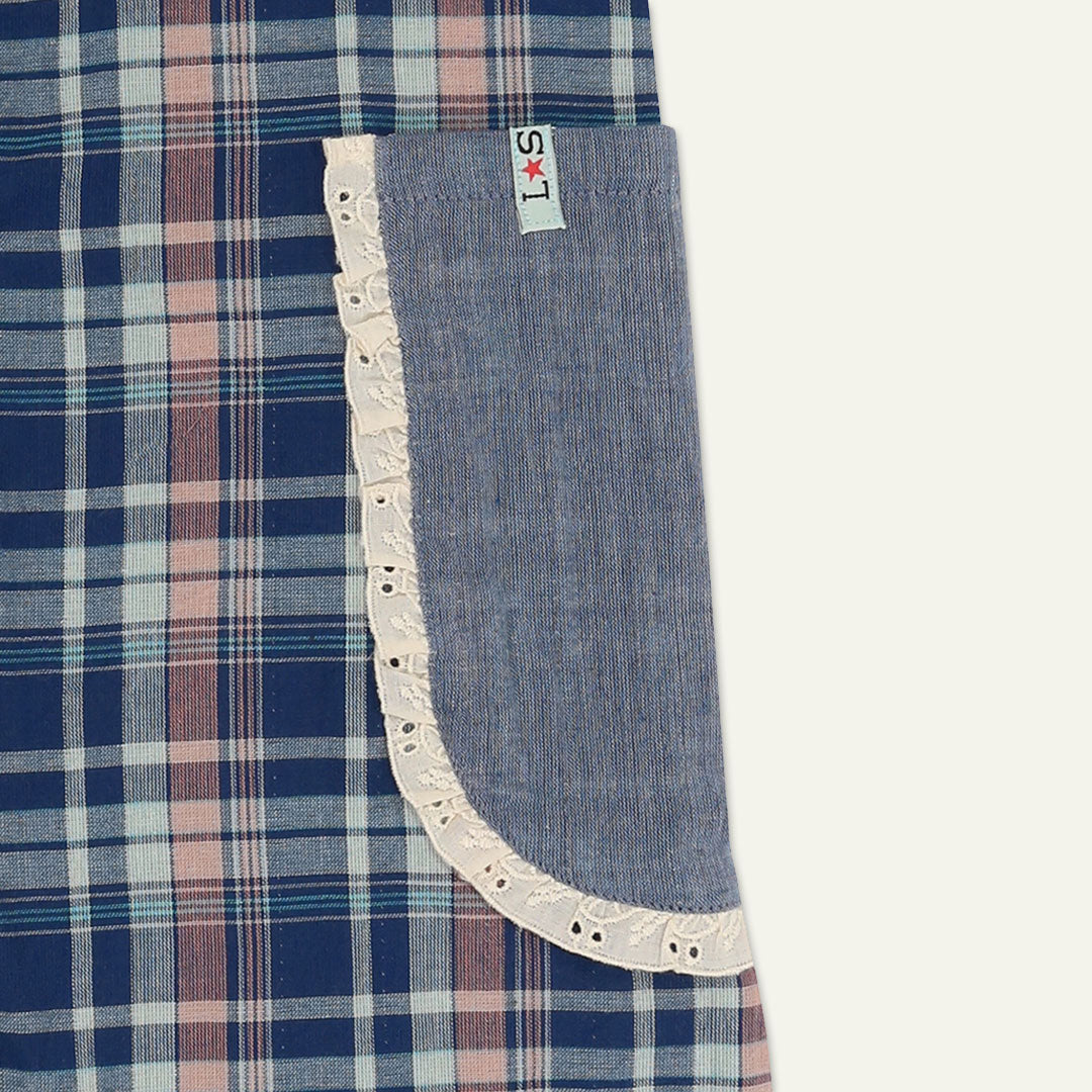 Navy Check Print Jumpsuit