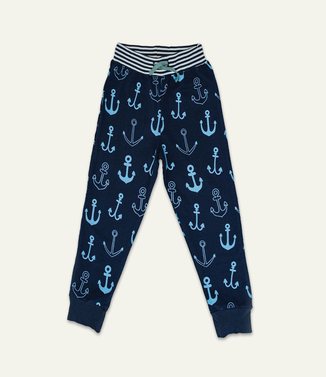 Navy Anchor Print Joggers