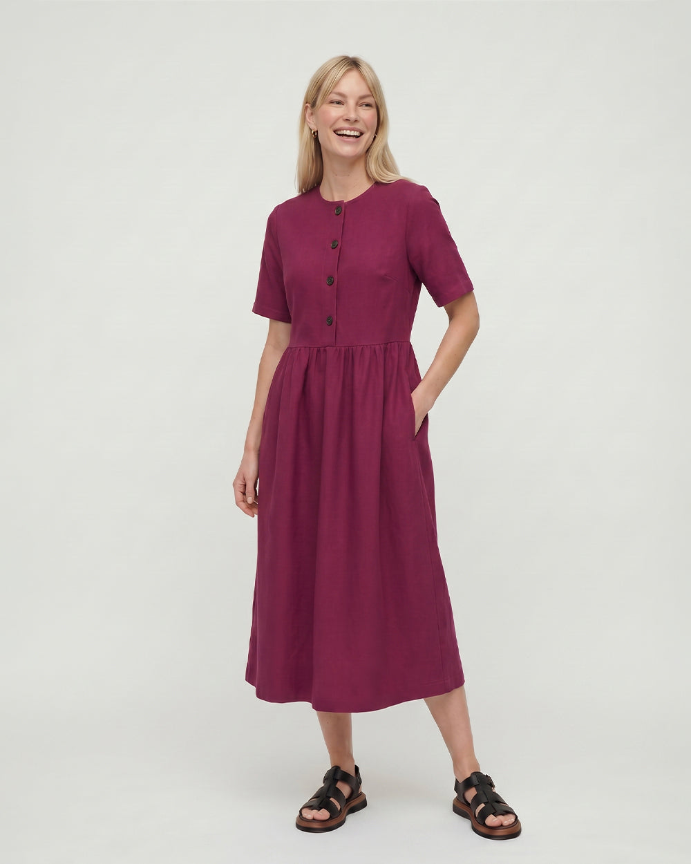 PREORDER Matilda Burgandy Midi Dress