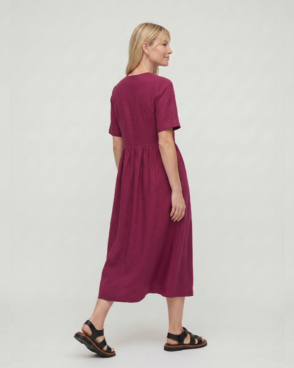 PREORDER Matilda Burgandy Midi Dress