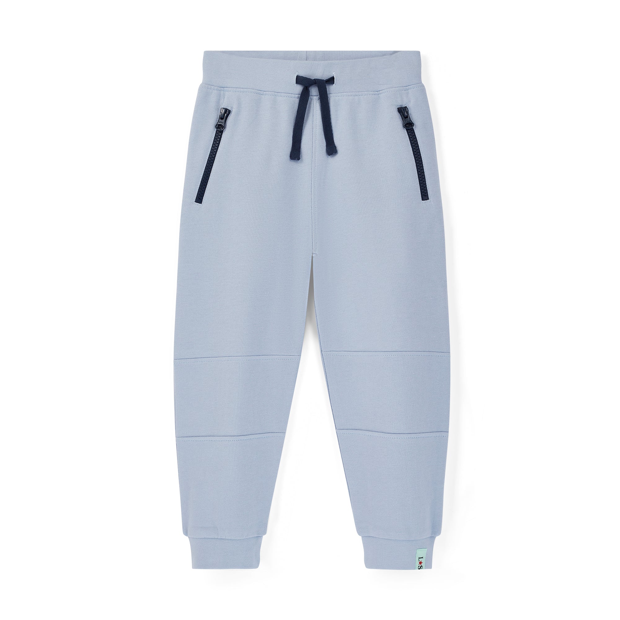 Light Blue Self Fabric Panel Plain Joggers