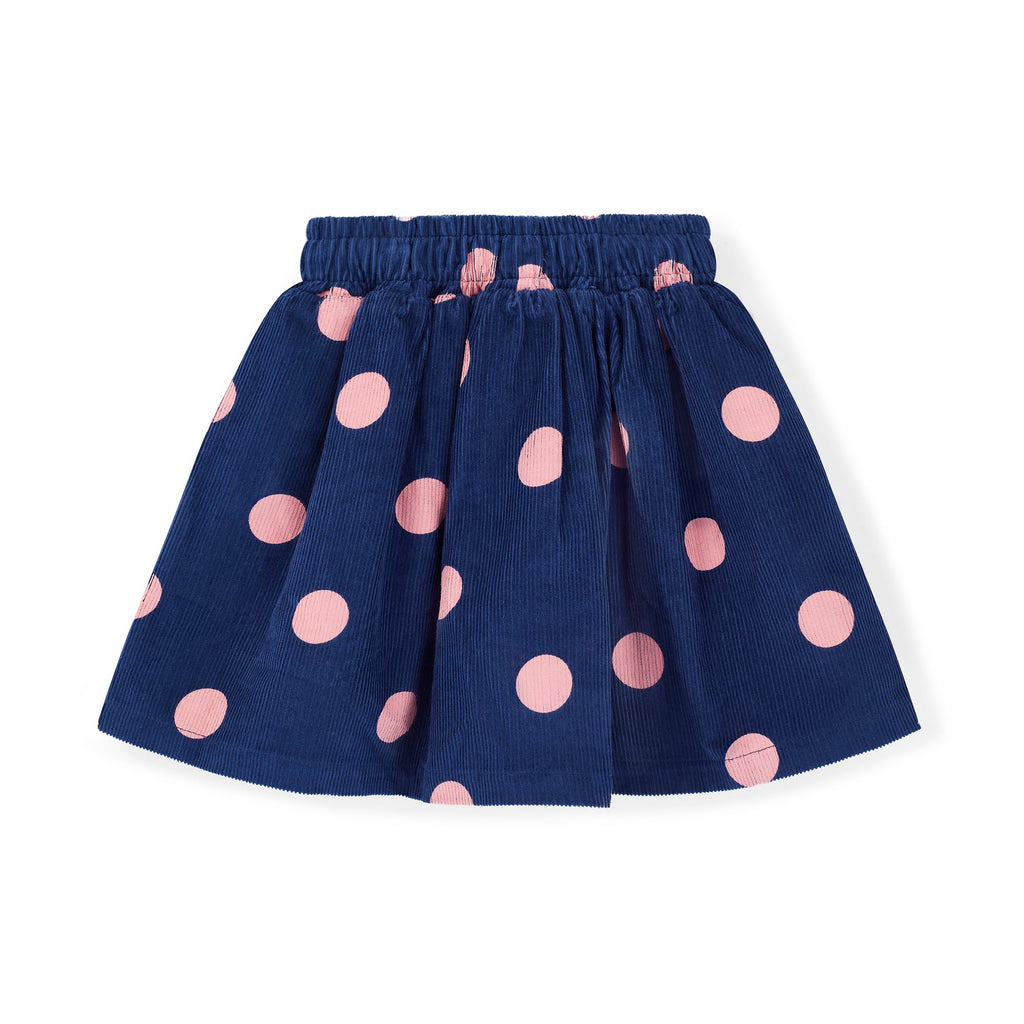Navy Dotty Print Skirt