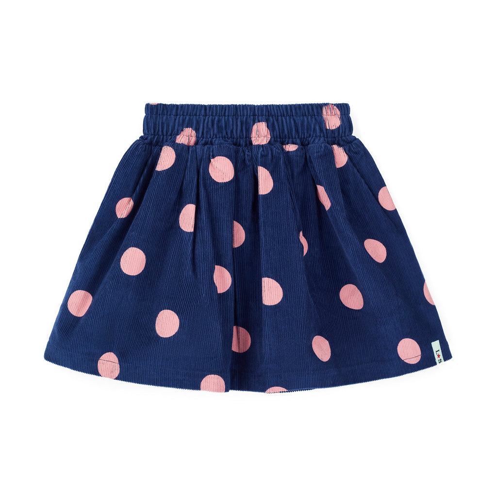 Navy Dotty Print Skirt