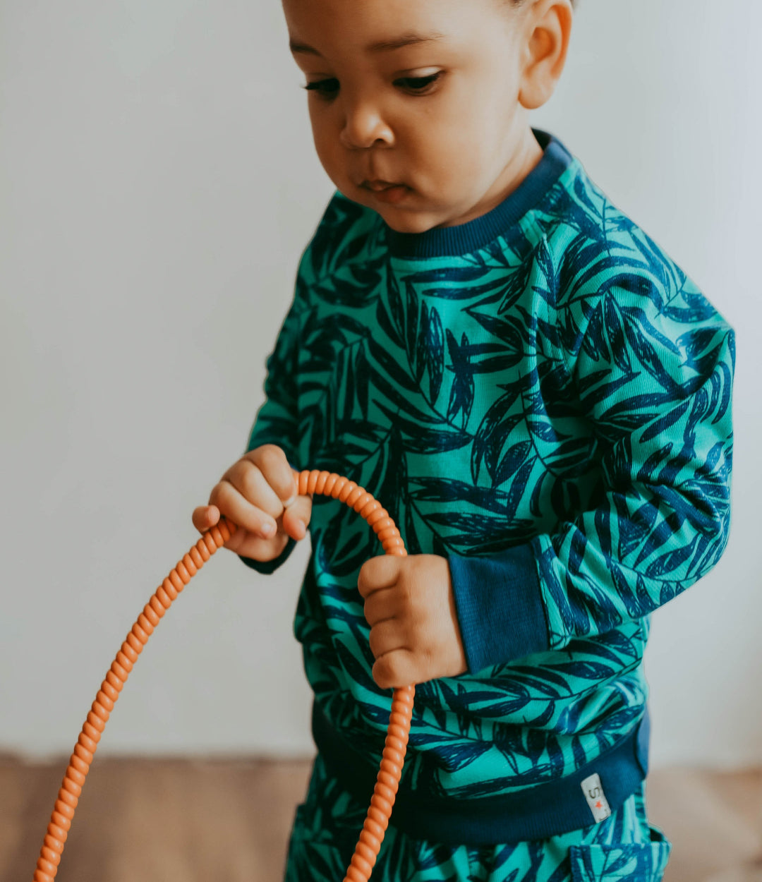 Green Palm Print Sweatshirt