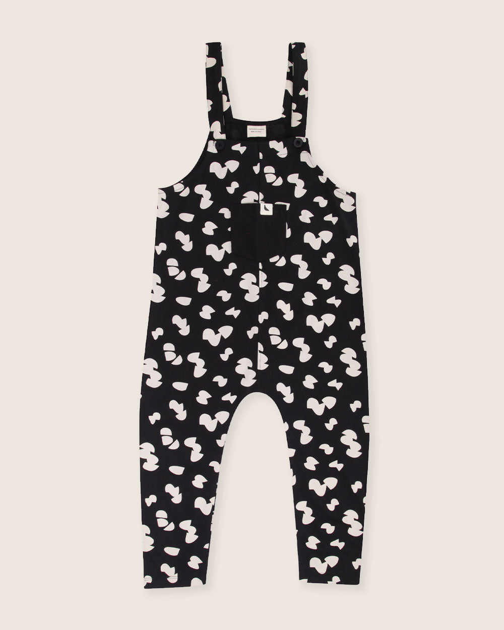 organic cotton Black Popcorn Print Dungarees - image 1