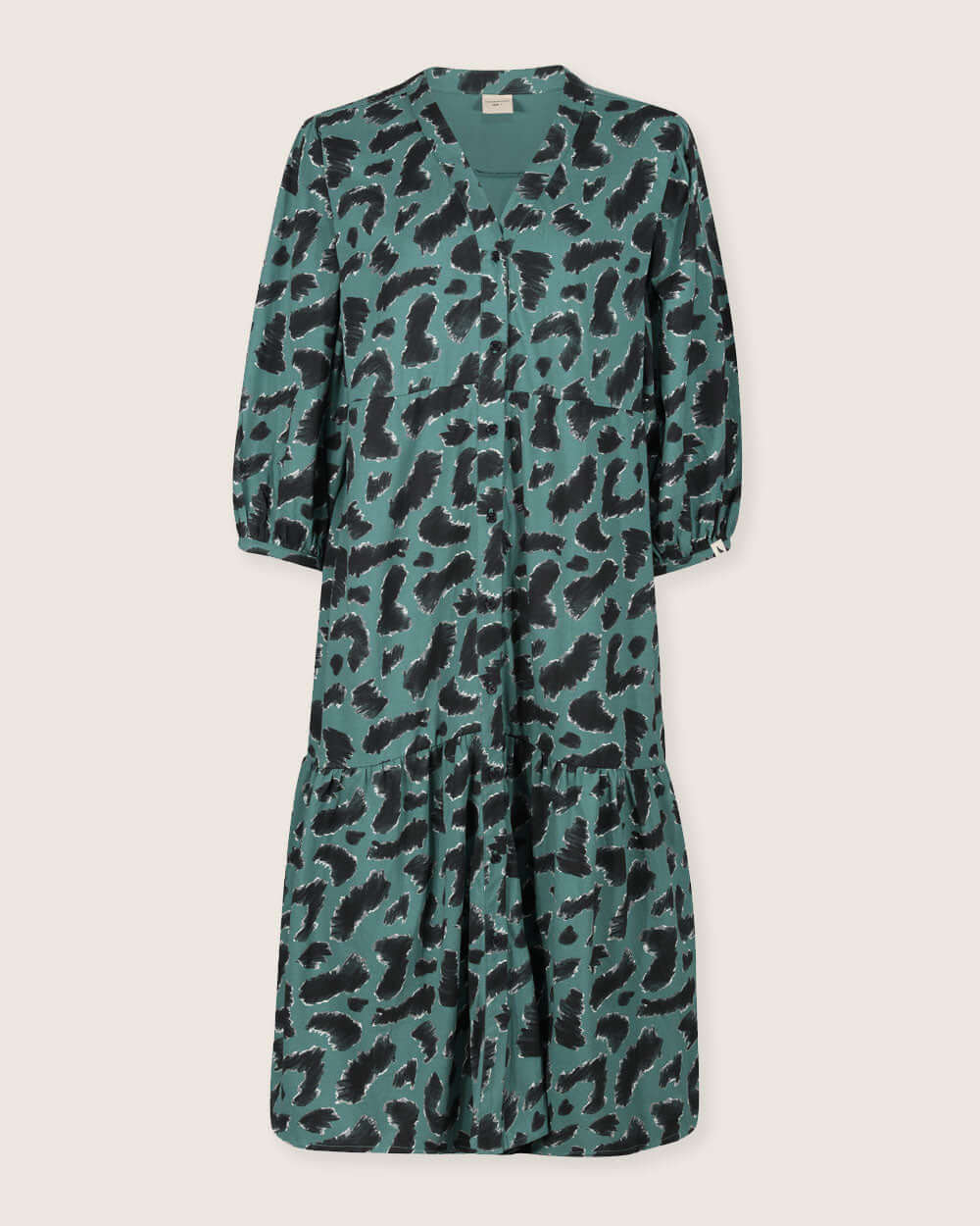 organic cotton Clara Green Scatter Animal Print Midi Dress - image 2