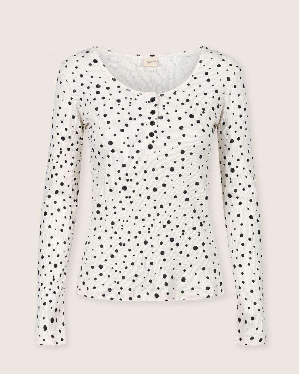 organic cotton Nora Cream Abstract Spot Print Top - image 2