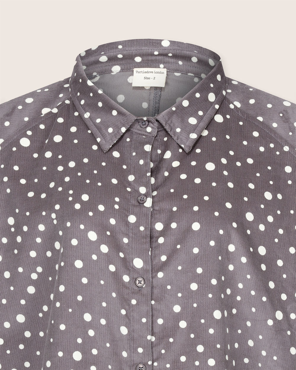 Jess Grey Abstract Spot Print Midi Shirt Dress- image 4