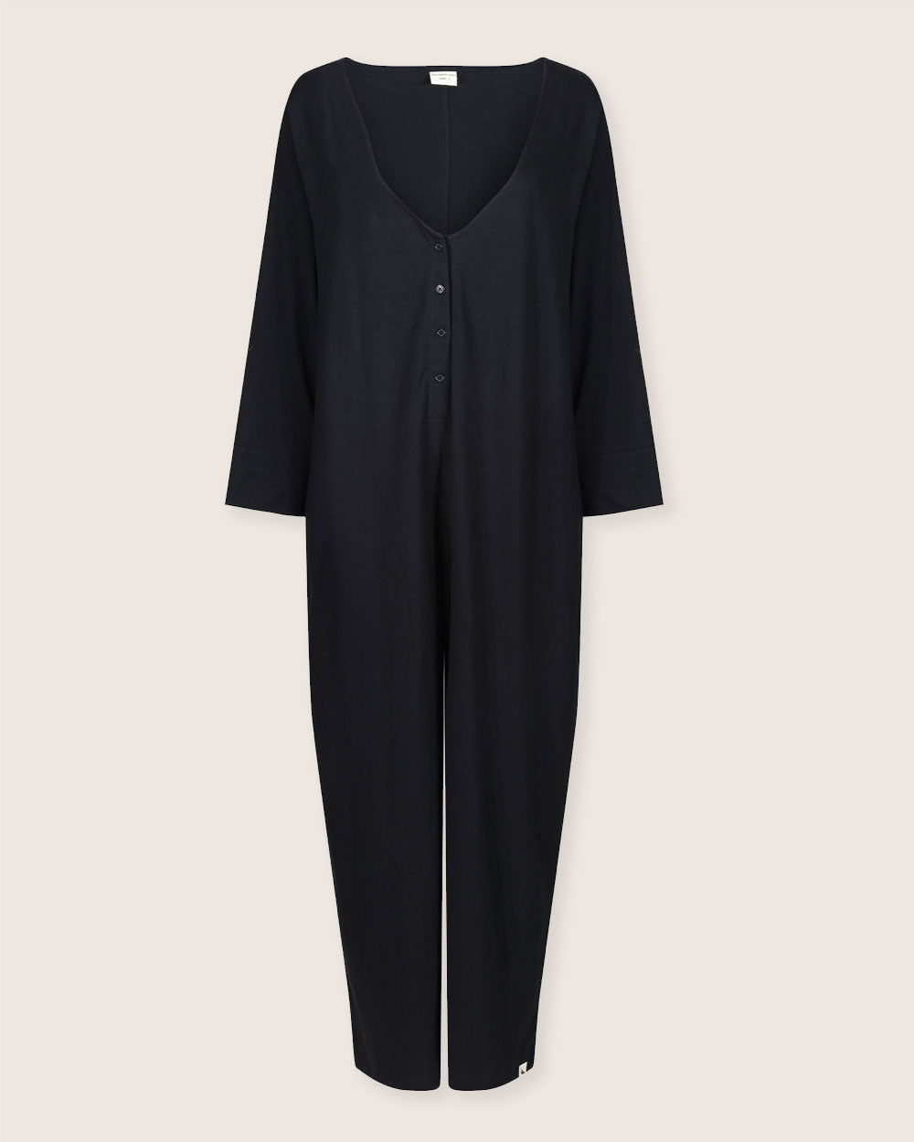 Mai Black V-Neck Jumpsuit- front