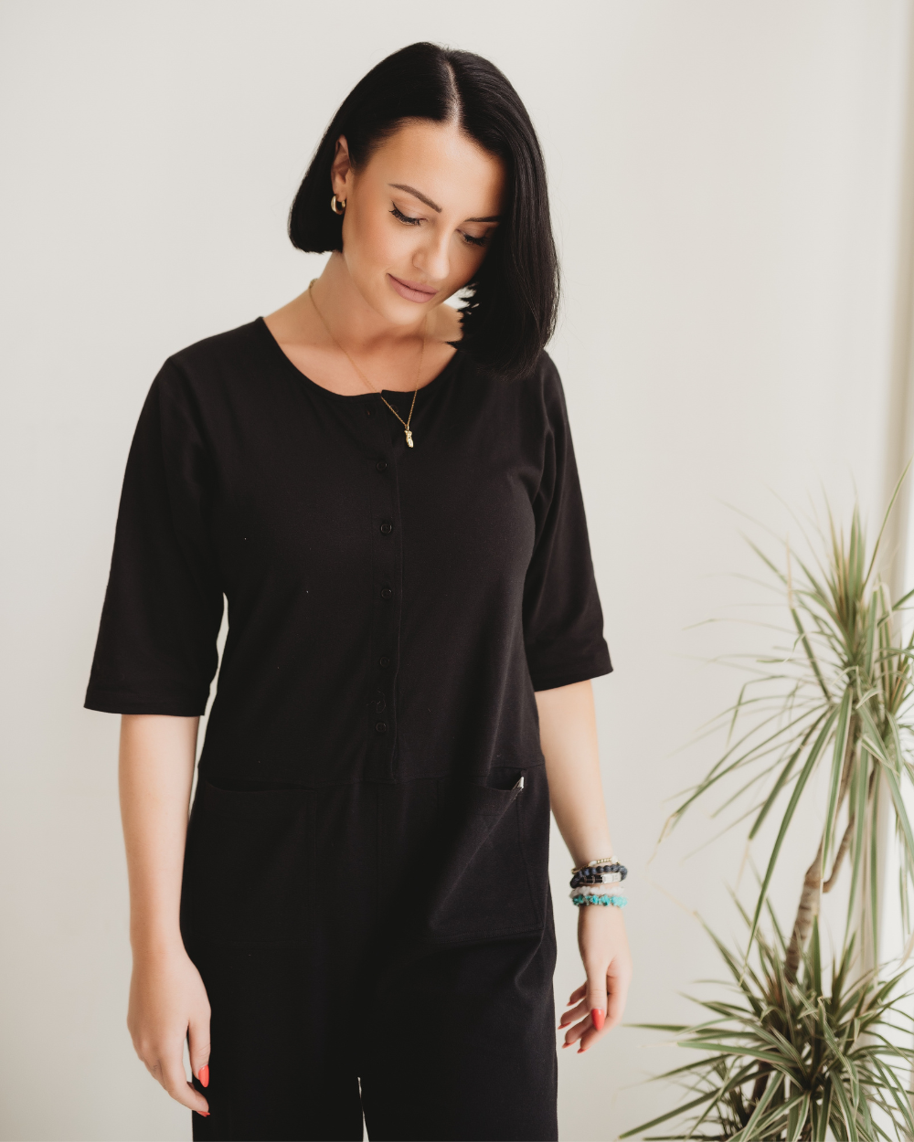 Mila Black Long Sleeve Jumpsuit- image 9