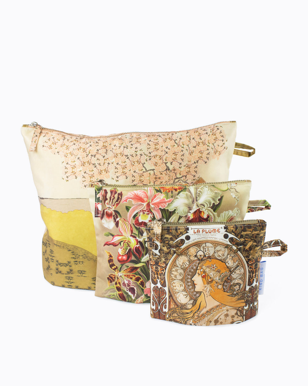 Museum Collection Set of 3 Neutral Pouches