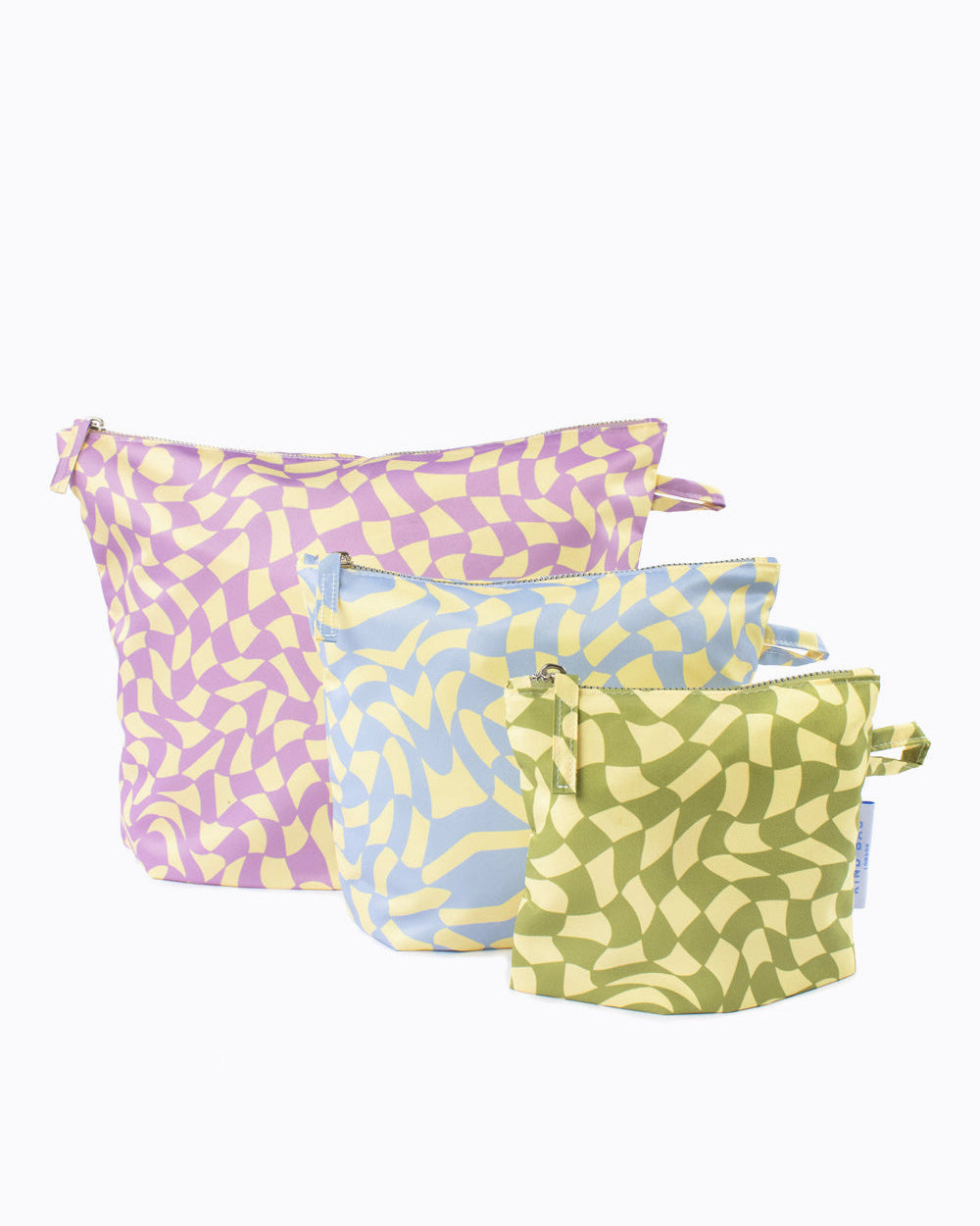 Wavy Check Set of 3 Pouches