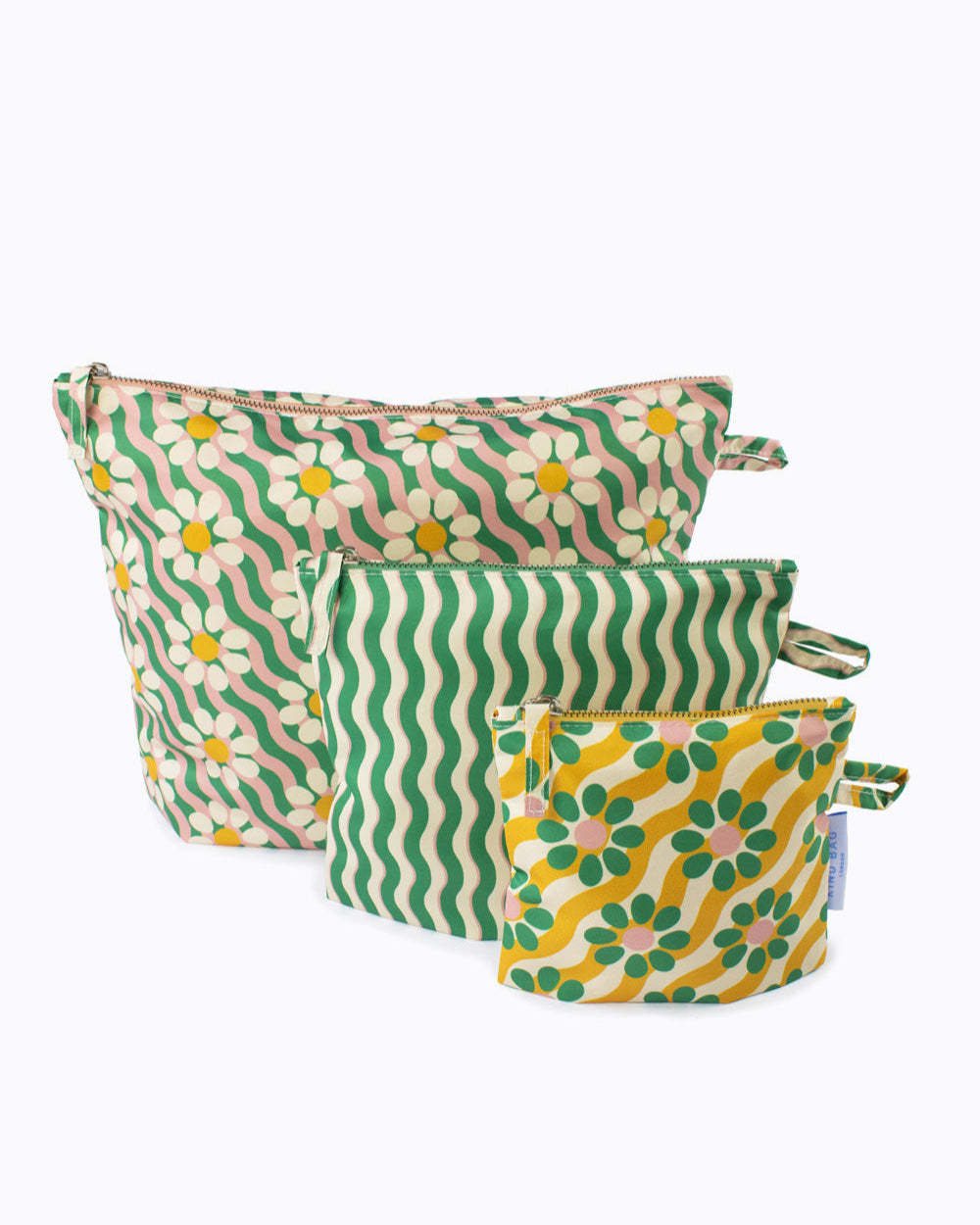 Wavy Daisy Set of 3 Pouches