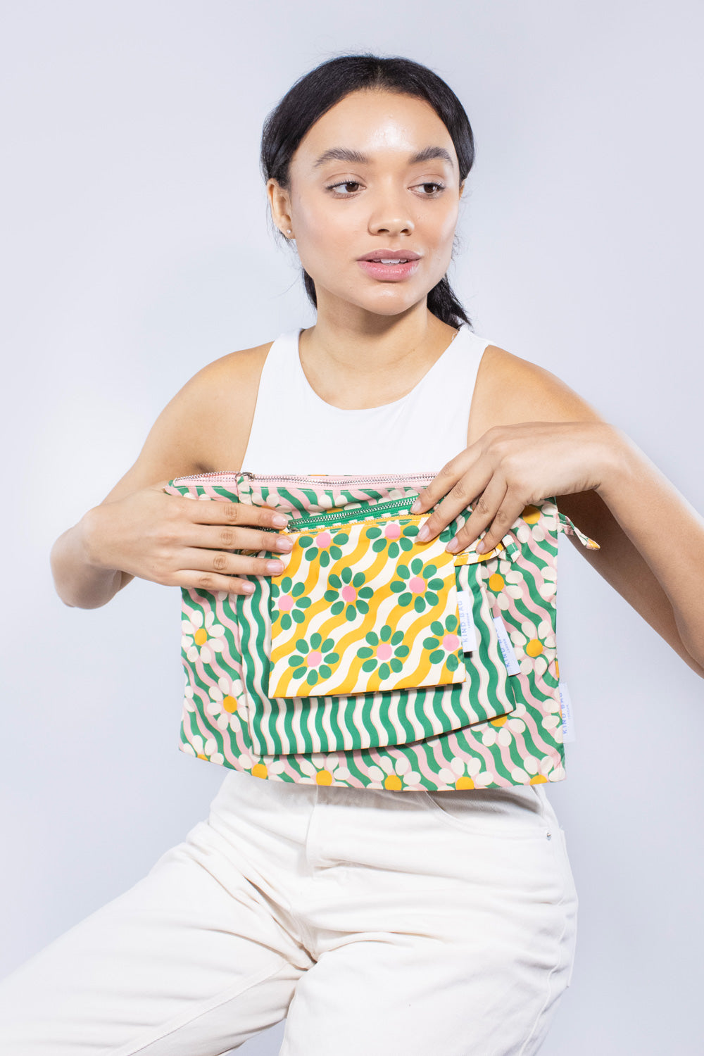 Wavy Daisy Set of 3 Pouches
