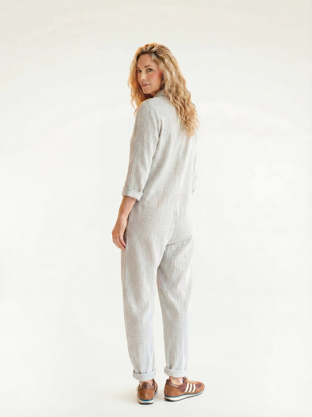 Shana Sky Blue Collared Jumpsuit